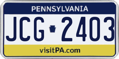 PA license plate JCG2403
