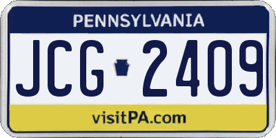 PA license plate JCG2409