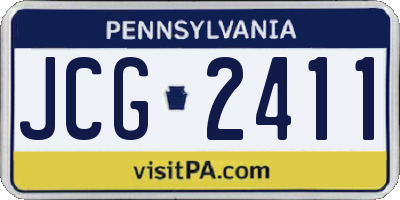 PA license plate JCG2411