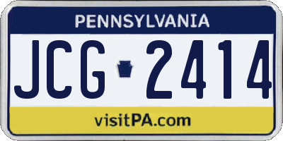 PA license plate JCG2414