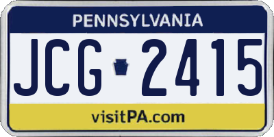 PA license plate JCG2415