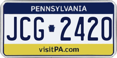 PA license plate JCG2420