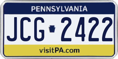 PA license plate JCG2422