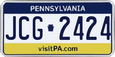 PA license plate JCG2424