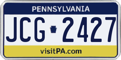 PA license plate JCG2427
