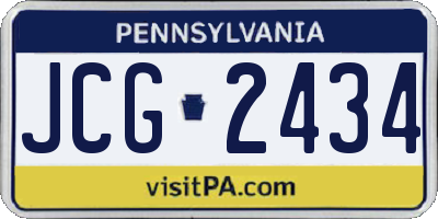 PA license plate JCG2434