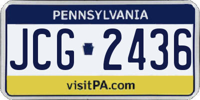 PA license plate JCG2436