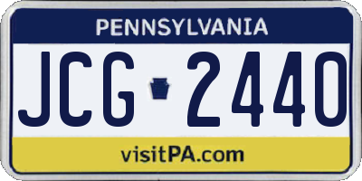 PA license plate JCG2440