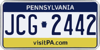 PA license plate JCG2442