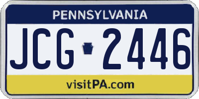 PA license plate JCG2446