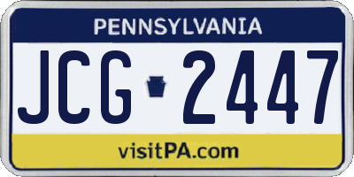 PA license plate JCG2447