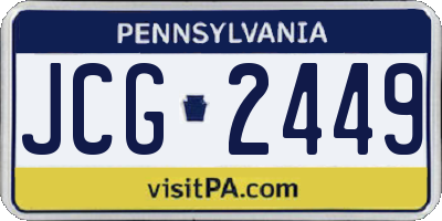 PA license plate JCG2449