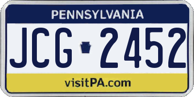 PA license plate JCG2452