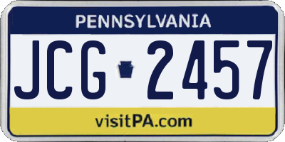 PA license plate JCG2457