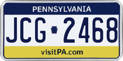 PA license plate JCG2468