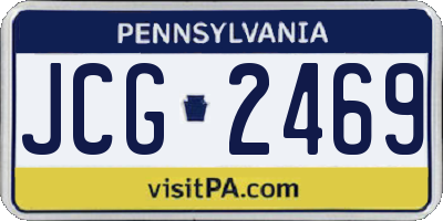 PA license plate JCG2469