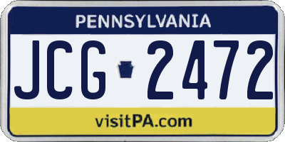 PA license plate JCG2472
