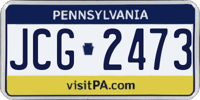 PA license plate JCG2473
