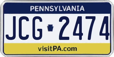 PA license plate JCG2474