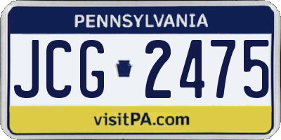 PA license plate JCG2475