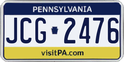 PA license plate JCG2476