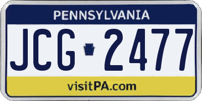 PA license plate JCG2477