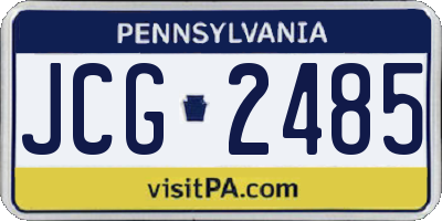 PA license plate JCG2485