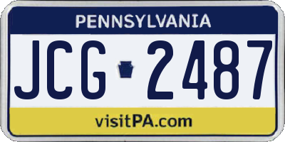 PA license plate JCG2487