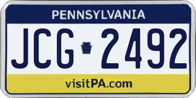 PA license plate JCG2492