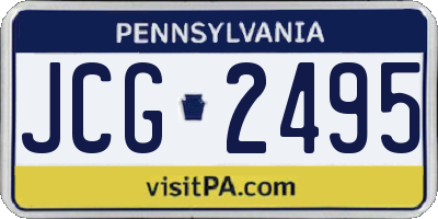PA license plate JCG2495