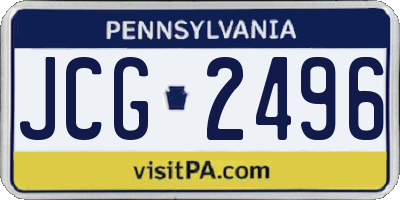 PA license plate JCG2496