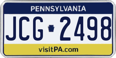 PA license plate JCG2498