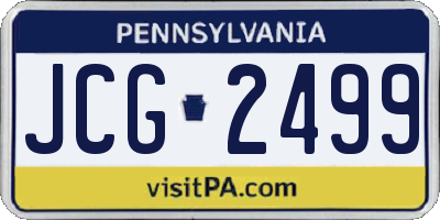 PA license plate JCG2499