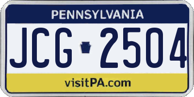 PA license plate JCG2504