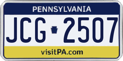 PA license plate JCG2507