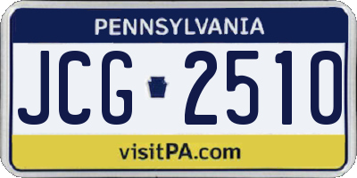 PA license plate JCG2510