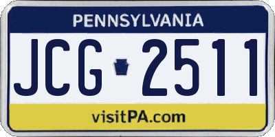 PA license plate JCG2511