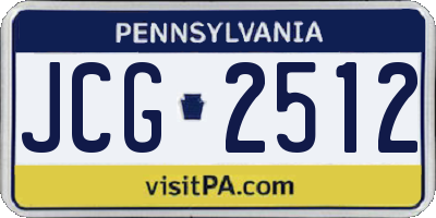 PA license plate JCG2512