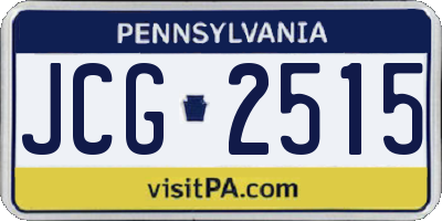 PA license plate JCG2515