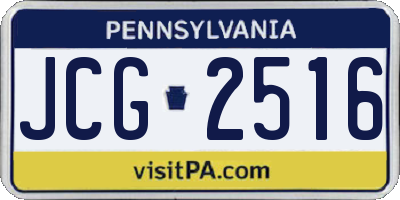PA license plate JCG2516
