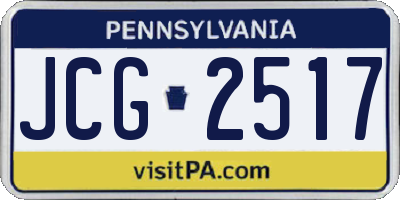 PA license plate JCG2517