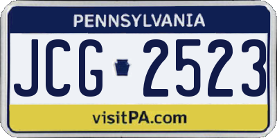 PA license plate JCG2523