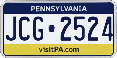 PA license plate JCG2524