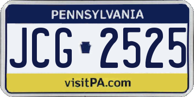 PA license plate JCG2525