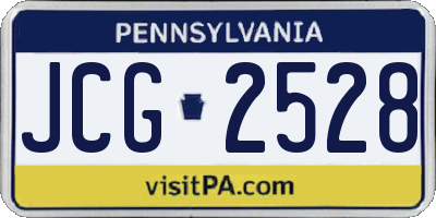 PA license plate JCG2528