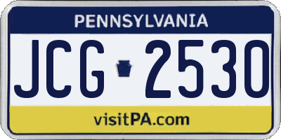 PA license plate JCG2530