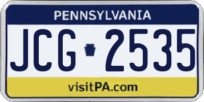 PA license plate JCG2535