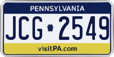 PA license plate JCG2549