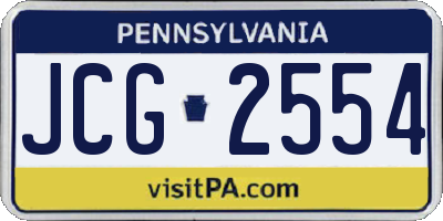 PA license plate JCG2554