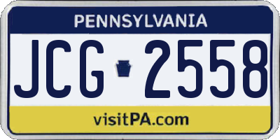 PA license plate JCG2558